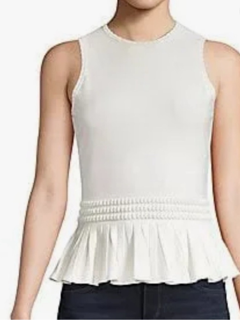 Alexander McQueen Ivory Sleeveless Peplum Tank Top Size M